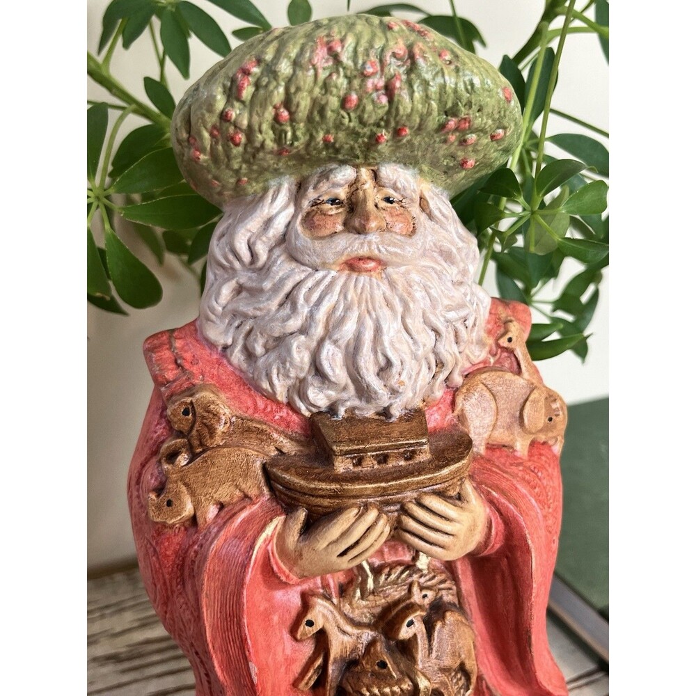 Vintage 1996 Old Saint Nick European Noah With Animals Figurine 11” Hand Painted